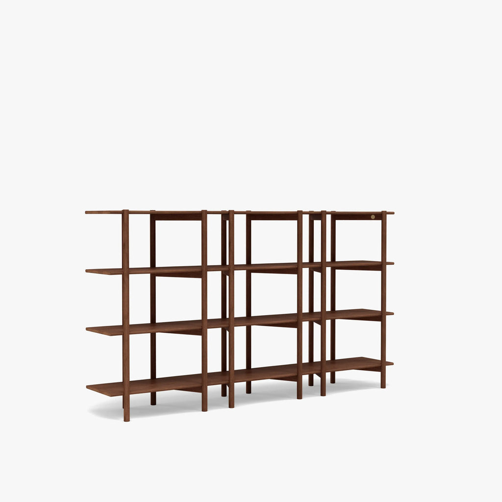 Olivia Modular Shelf Triple 216 x 35 x 122cm Solid American Walnut
