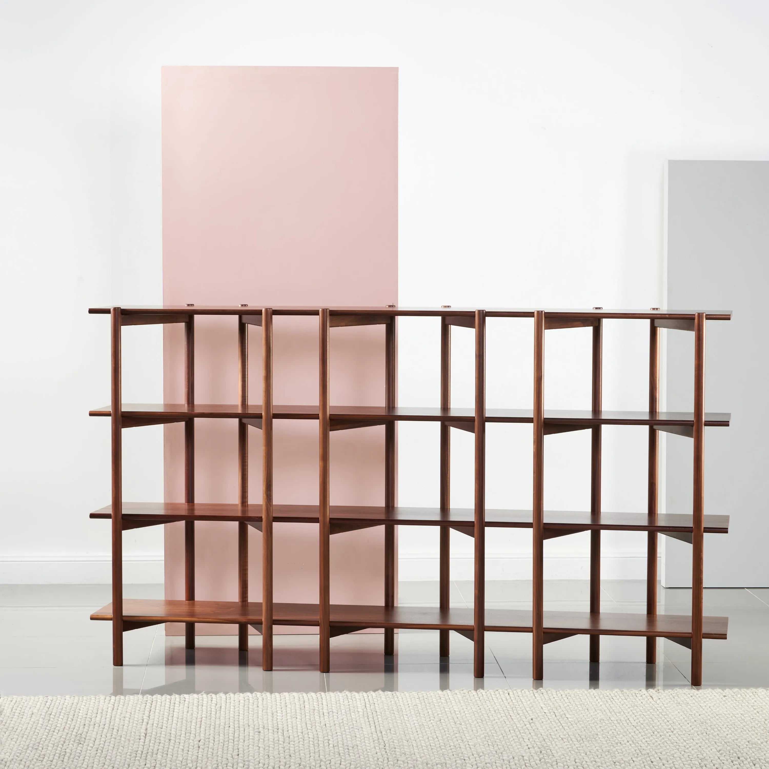 Olivia Modular Shelf Triple 216 x 35 x 122cm Solid American Walnut