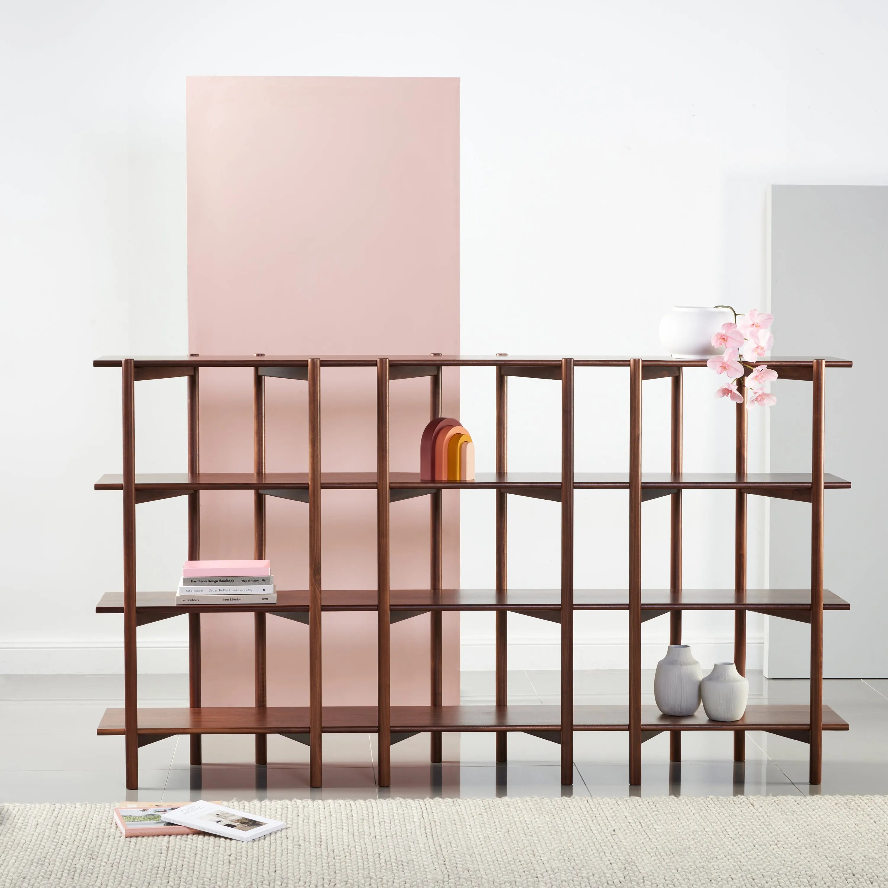 Olivia Modular Shelf Triple 216 x 35 x 122cm Solid American Walnut