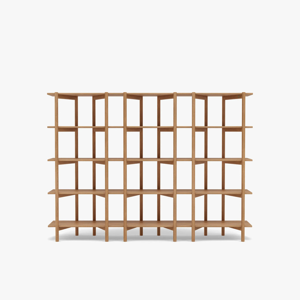 Olivia Modular Shelf Triple 216 x 35 x 157cm Solid American Oak