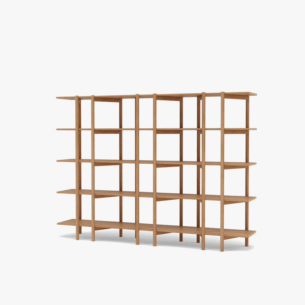 Olivia Modular Shelf Triple 216 x 35 x 157cm Solid American Oak