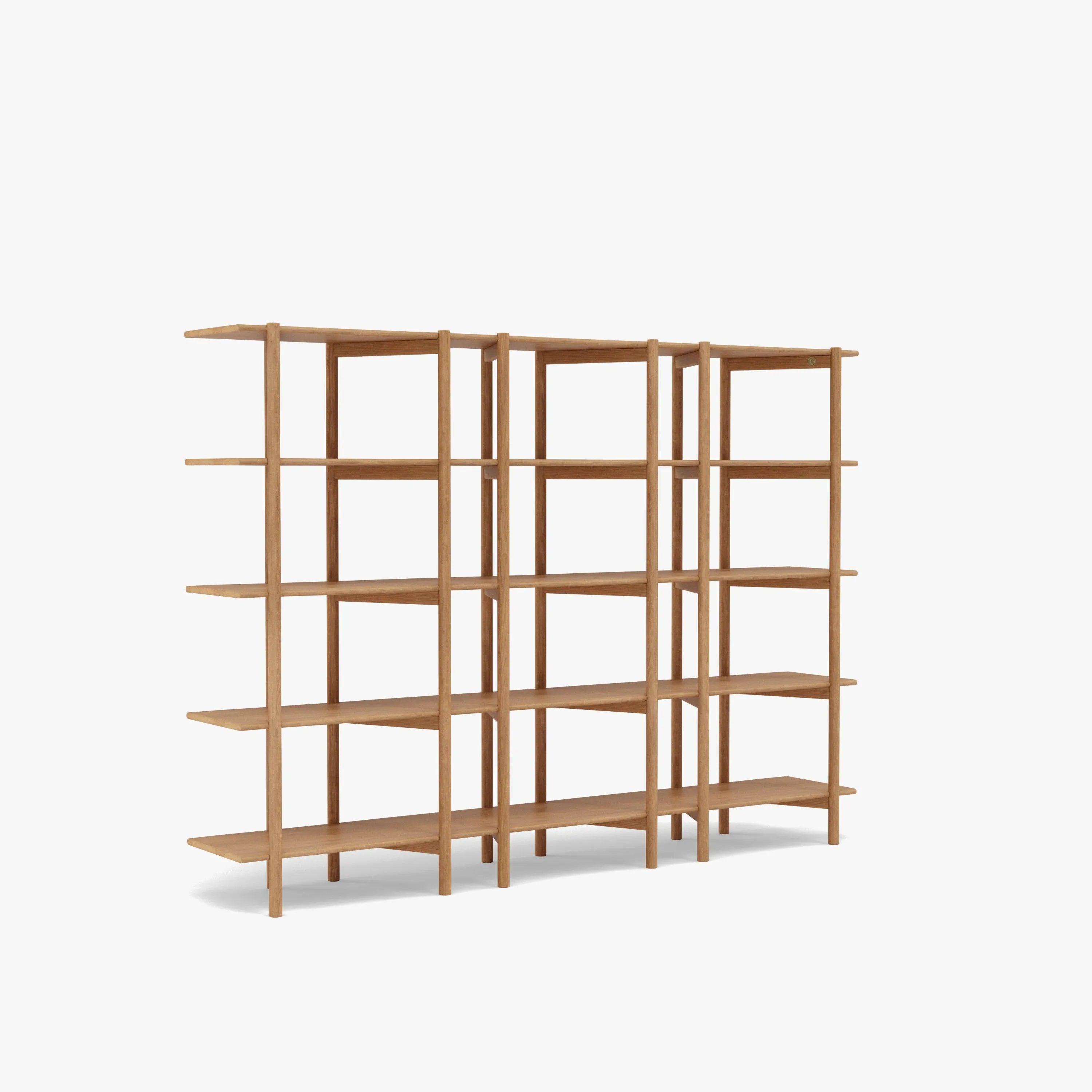 Olivia Modular Shelf Triple 216 x 35 x 157cm Solid American Oak