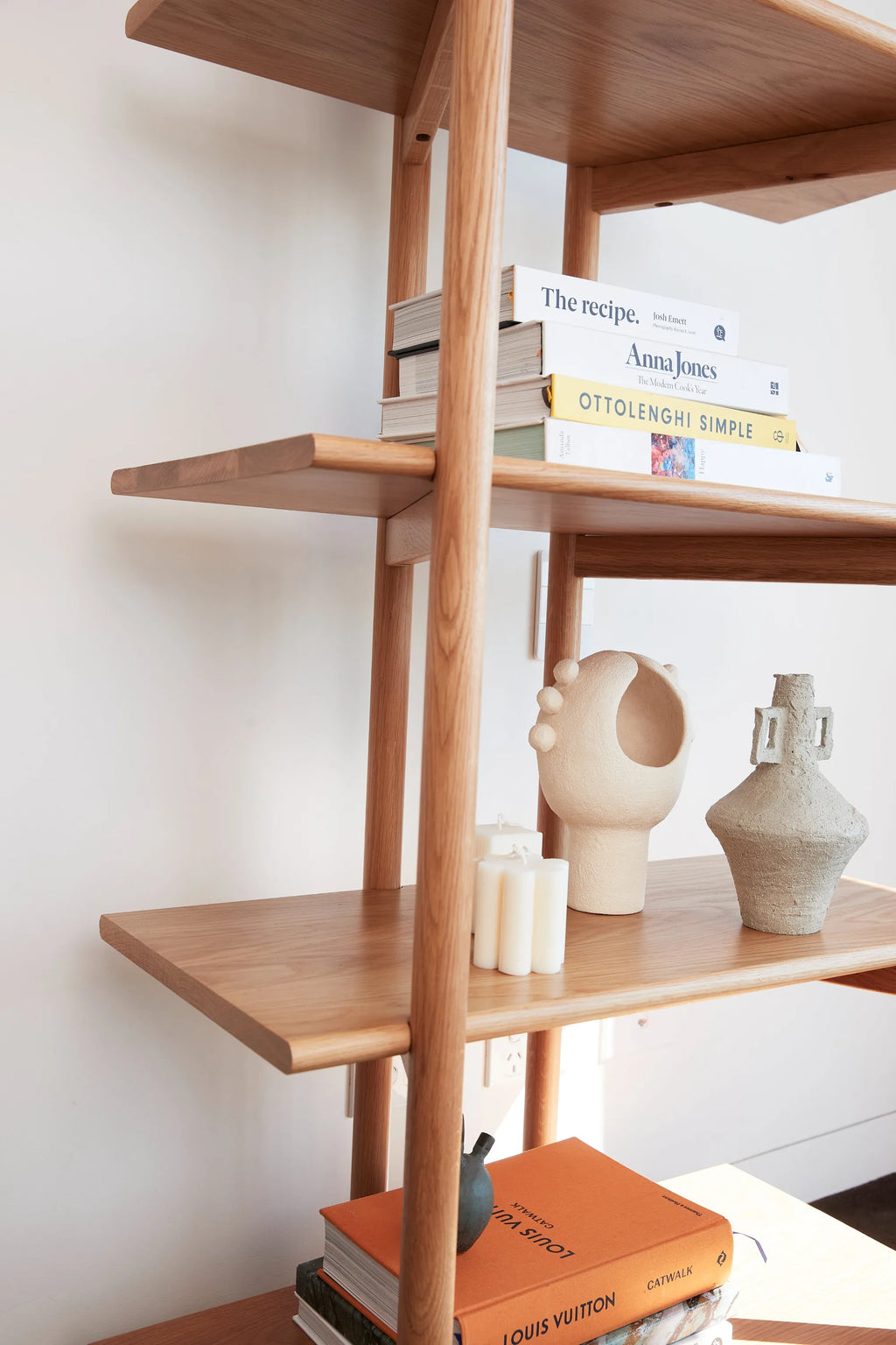 Olivia Modular Shelf Triple 216 x 35 x 157cm Solid American Oak