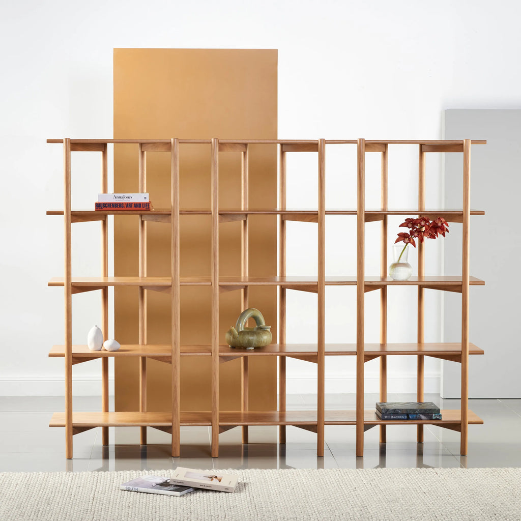 Olivia Modular Shelf Triple 216 x 35 x 157cm Solid American Oak