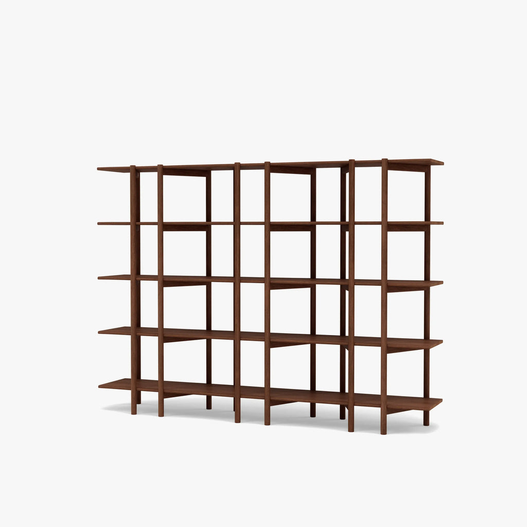 Olivia Modular Shelf Triple 216 x 35 x 157cm Solid American Walnut