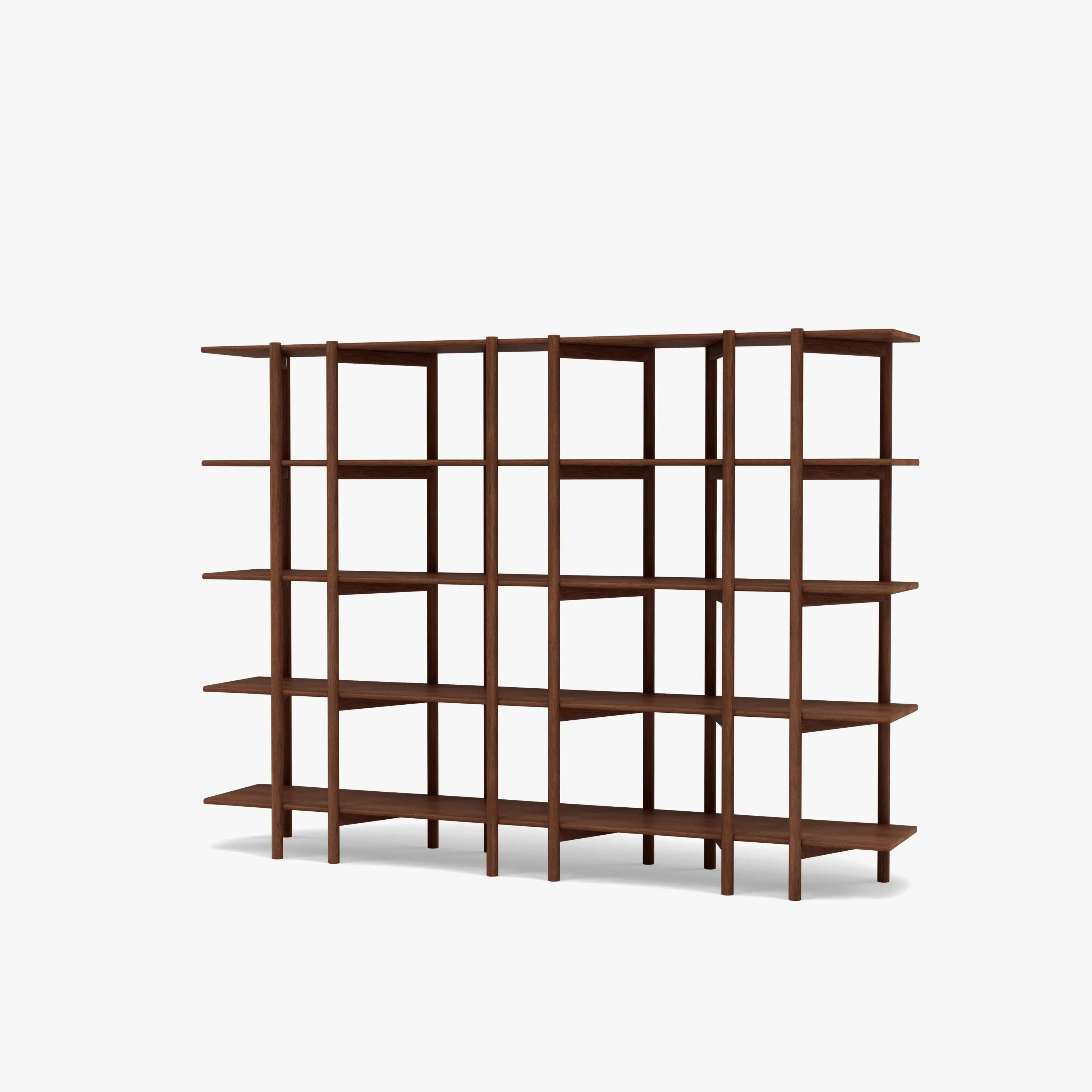 Olivia Modular Shelf Triple 216 x 35 x 157cm Solid American Walnut
