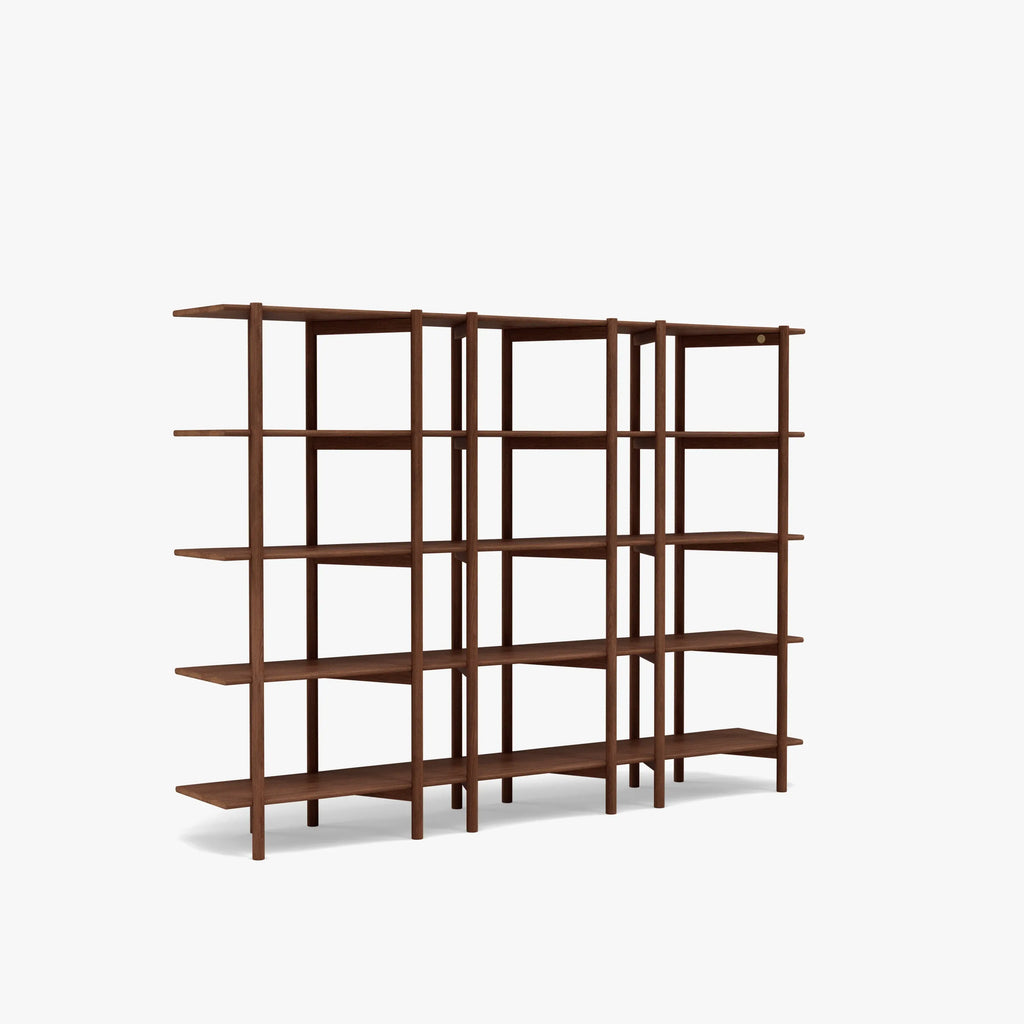 Olivia Modular Shelf Triple 216 x 35 x 157cm Solid American Walnut