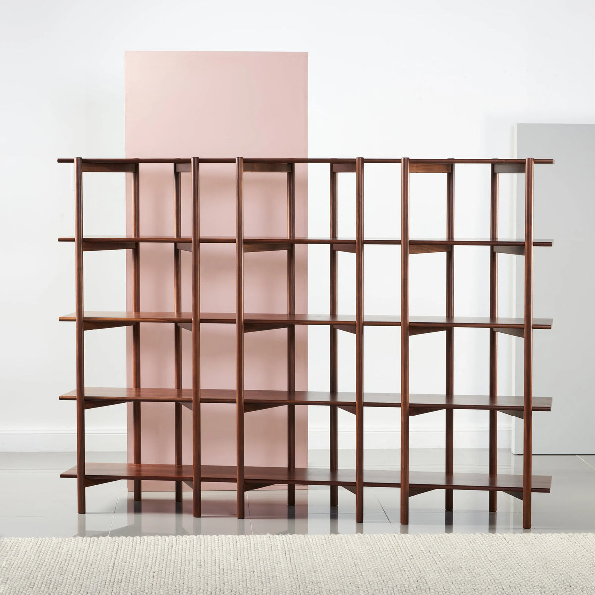 Olivia Modular Shelf Triple 216 x 35 x 157cm Solid American Walnut