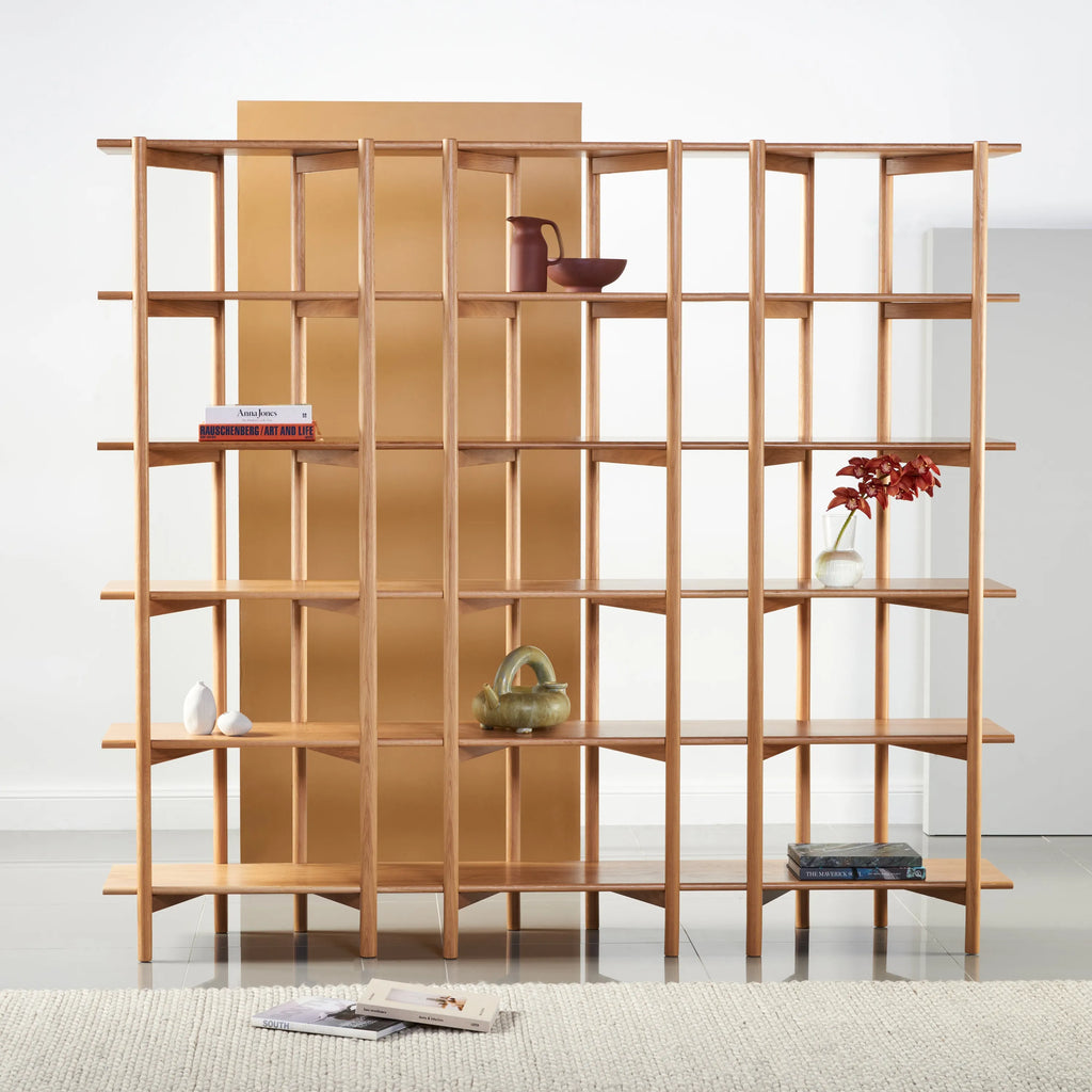 Olivia Modular Shelf Triple 216 x 35 x 192cm Solid American Oak