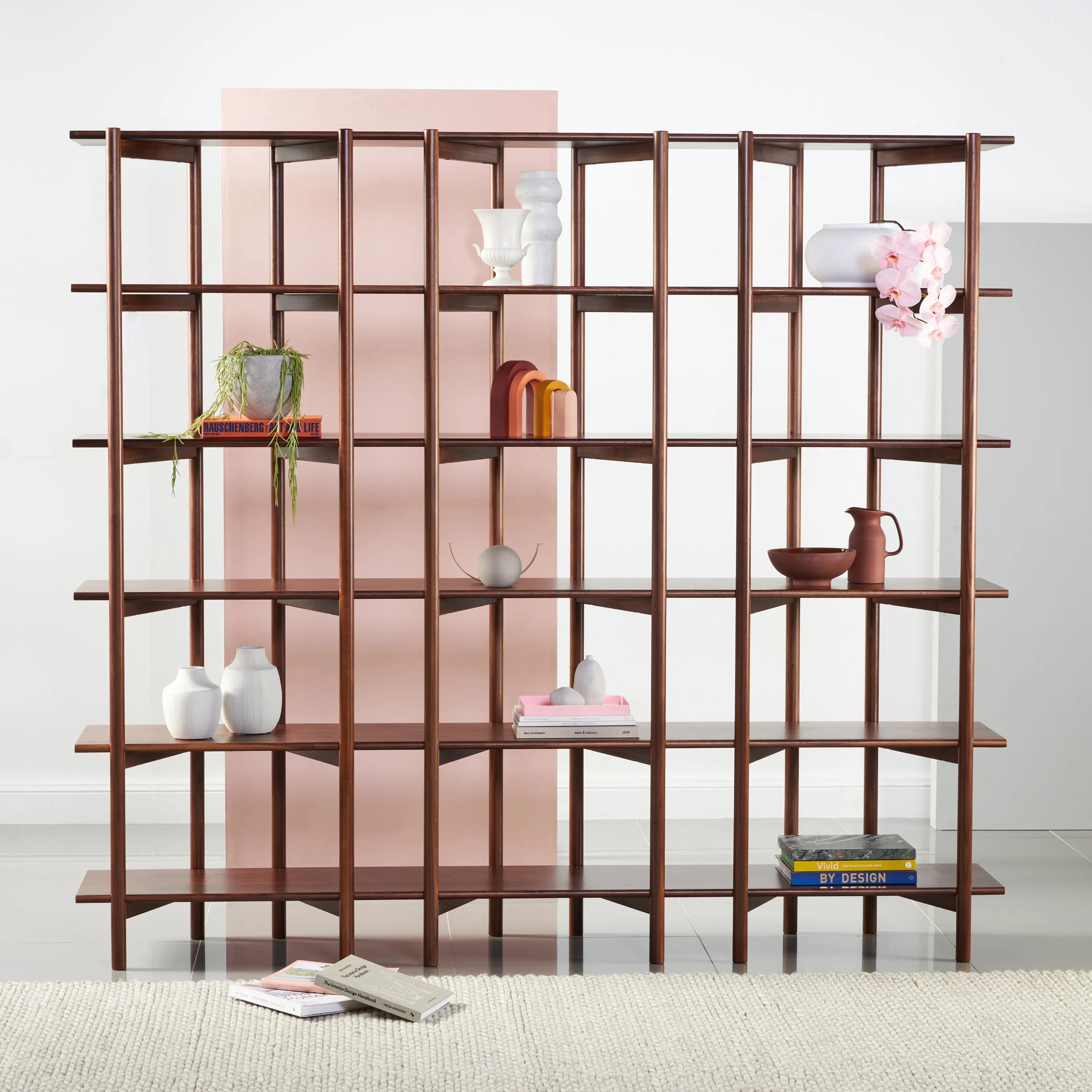 Olivia Modular Shelf Triple 216 x 35 x 192cm Solid American Walnut