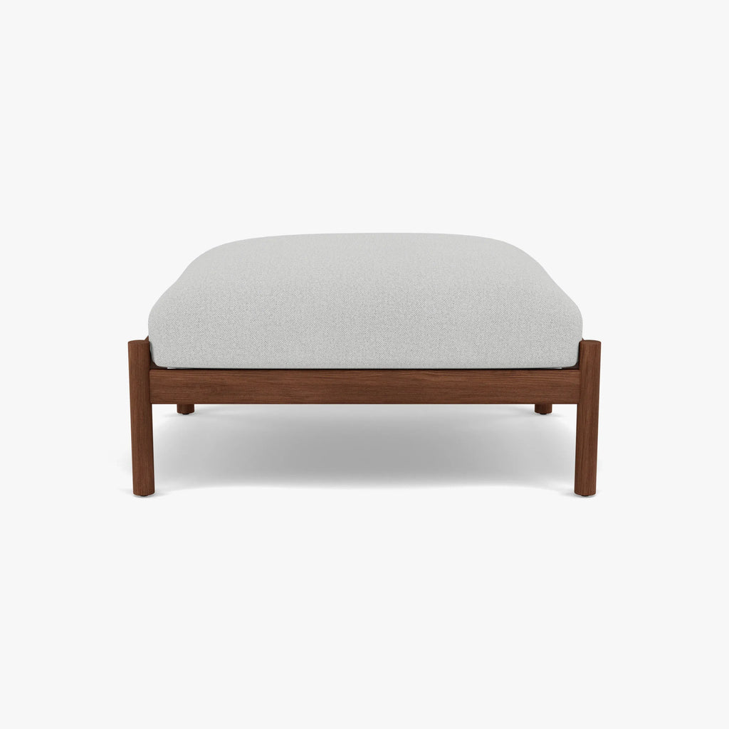 Olivia Ottoman Soft Grey Fabric Solid American Walnut