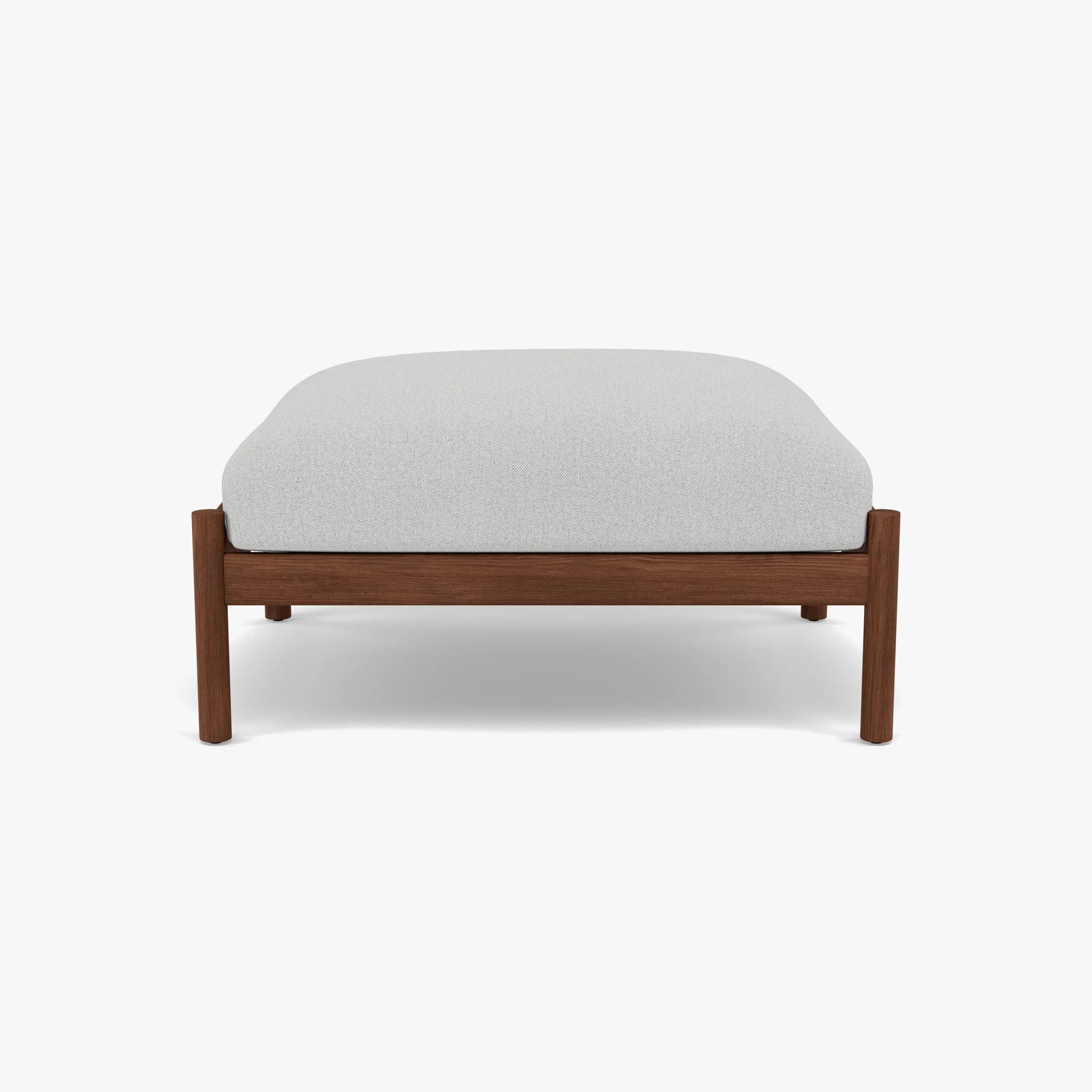 Olivia Ottoman Soft Grey Fabric Solid American Walnut