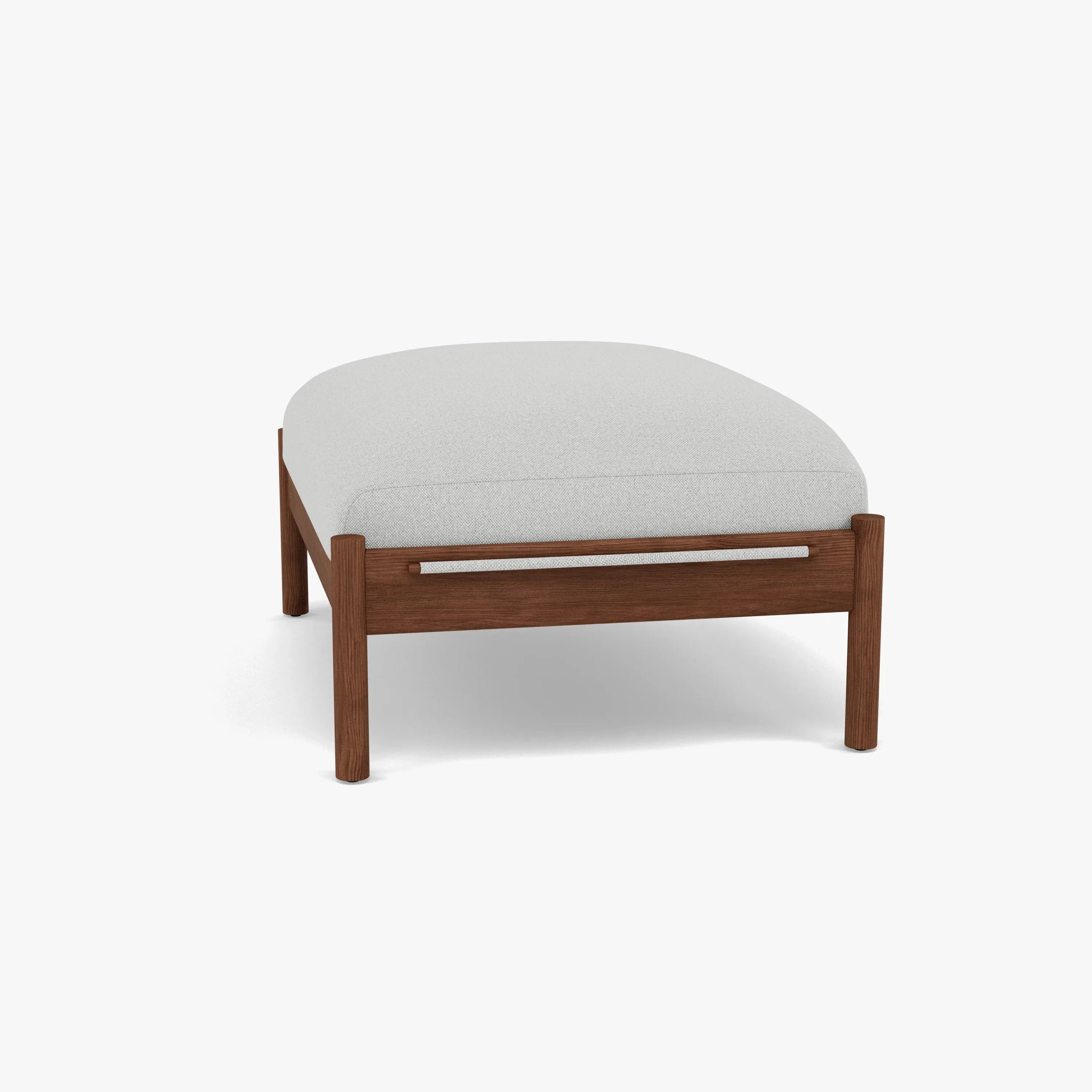 Olivia Ottoman Soft Grey Fabric Solid American Walnut