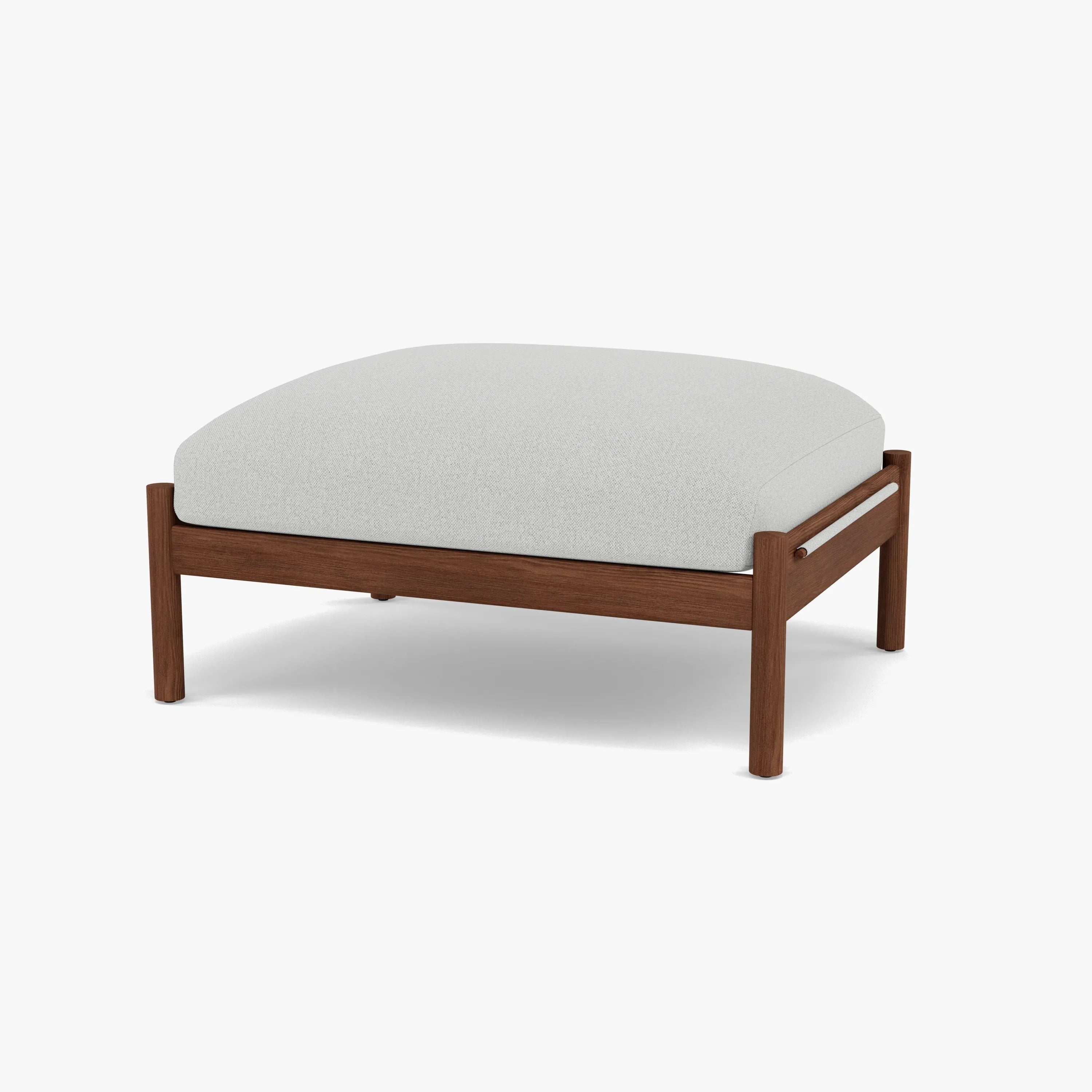 Olivia Ottoman Soft Grey Fabric Solid American Walnut