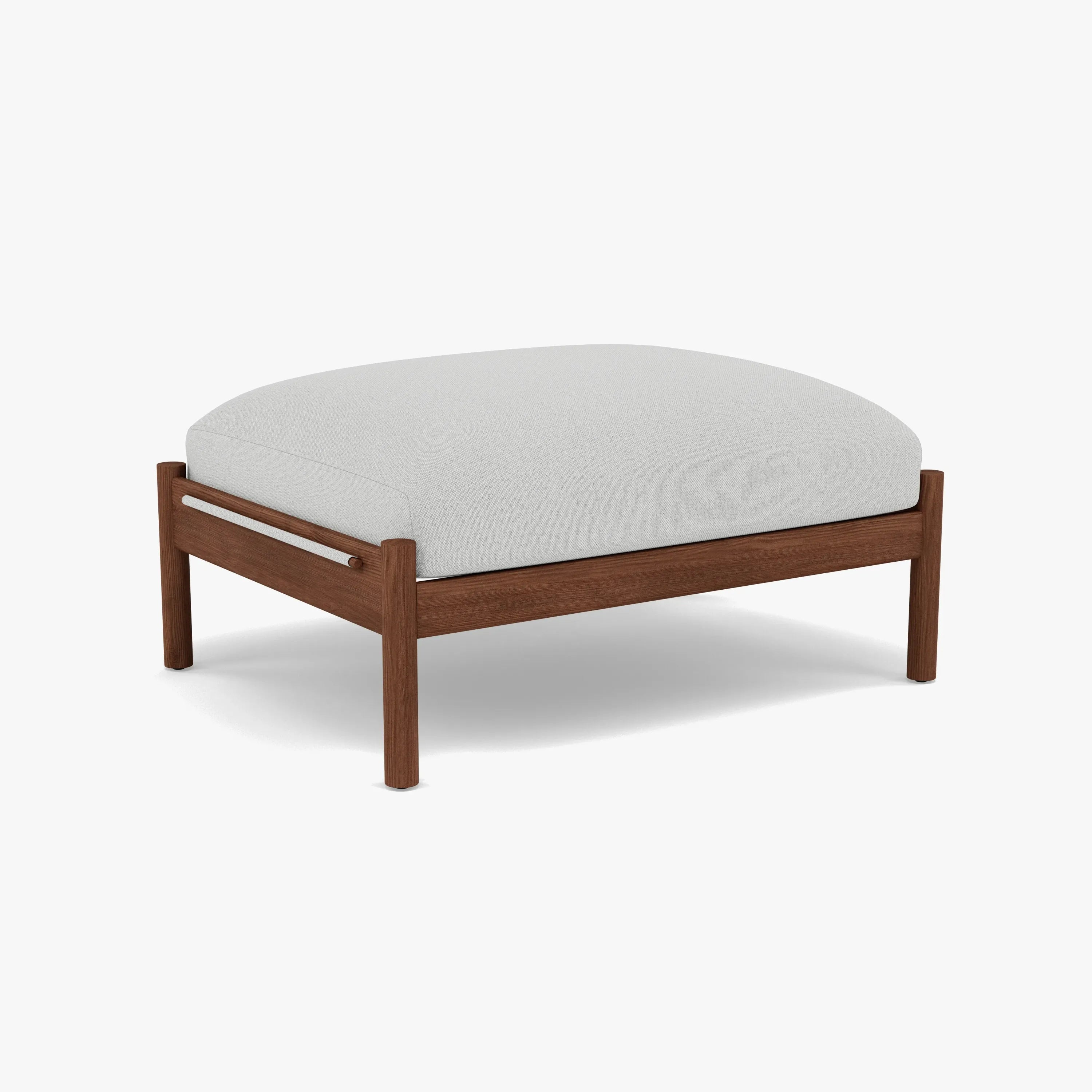 Olivia Ottoman Soft Grey Fabric Solid American Walnut