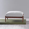 Olivia Ottoman Soft Grey Fabric Solid American Walnut