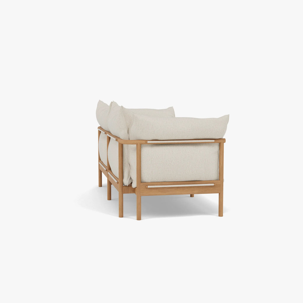 Olivia Sofa 2-Seater Sand Beige Velvet Solid American Oak