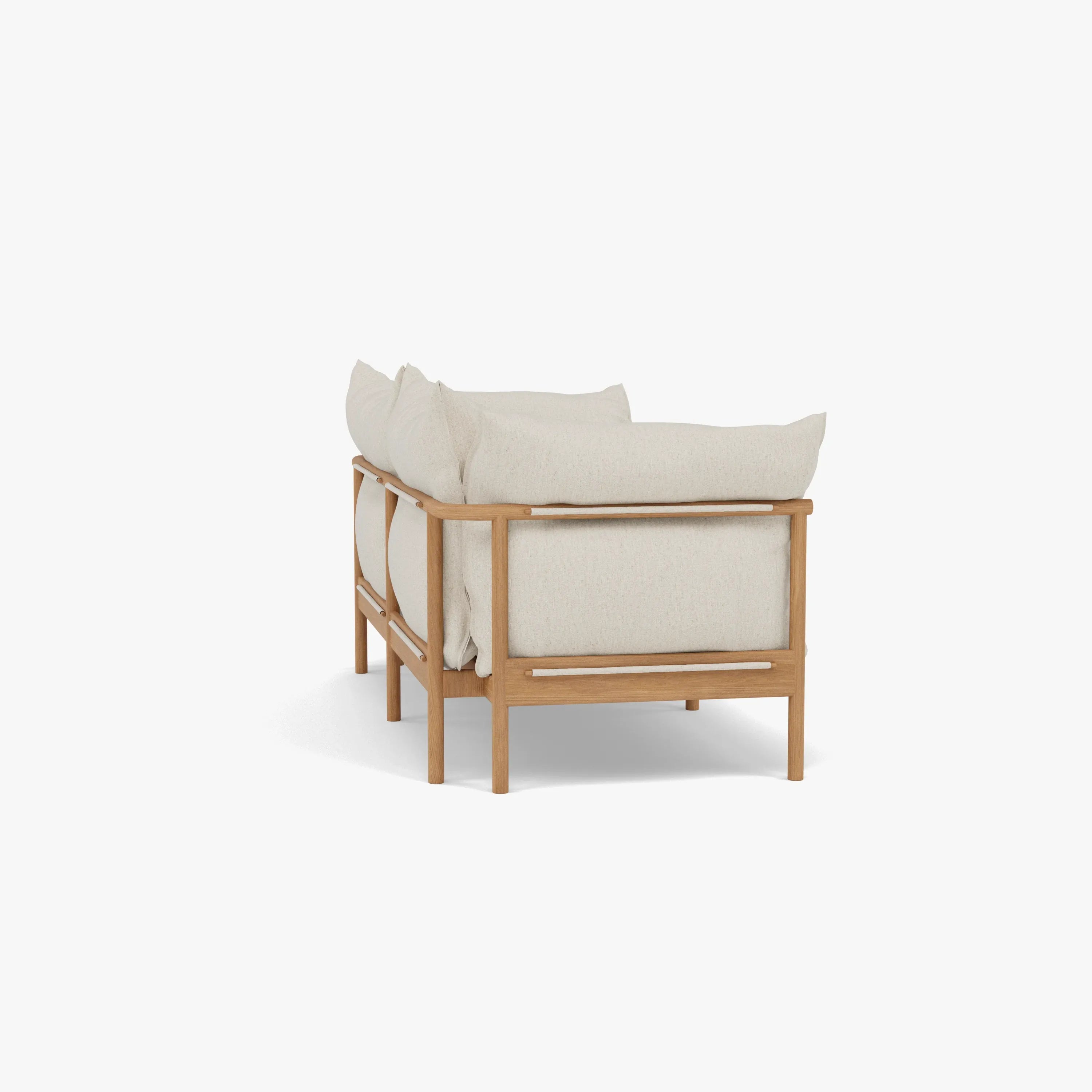 Olivia Sofa 2-Seater Sand Beige Velvet Solid American Oak
