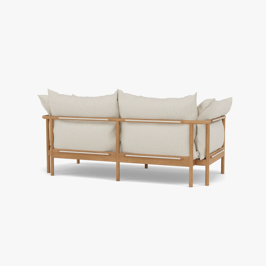 Olivia Sofa 2-Seater Sand Beige Velvet Solid American Oak