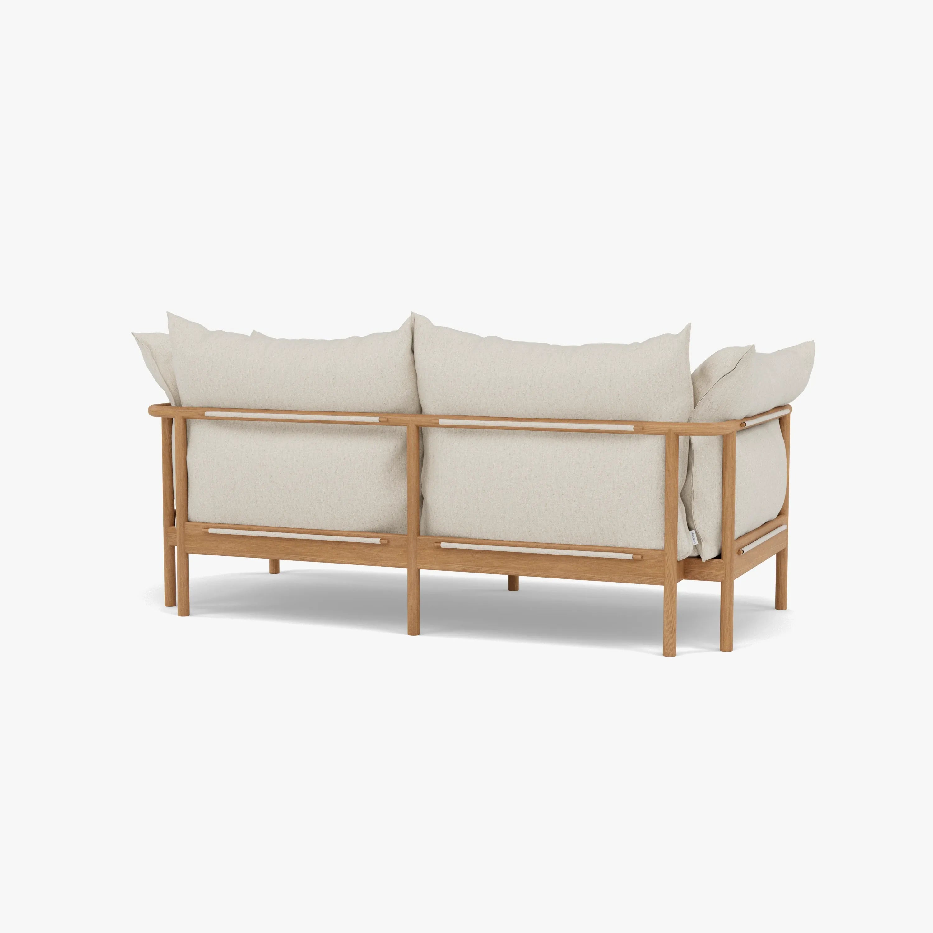 Olivia Sofa 2-Seater Sand Beige Velvet Solid American Oak