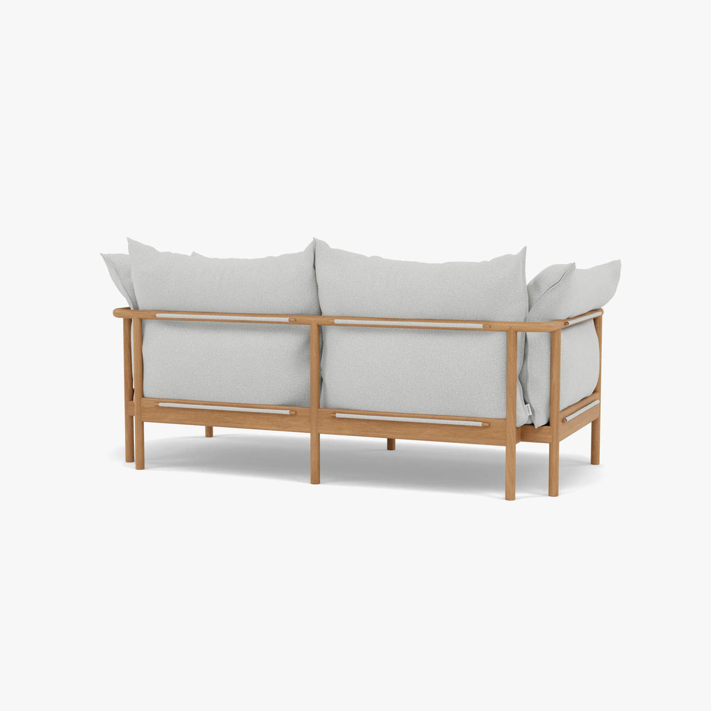 Olivia Sofa 2-Seater Soft Grey Fabric Solid American Oak