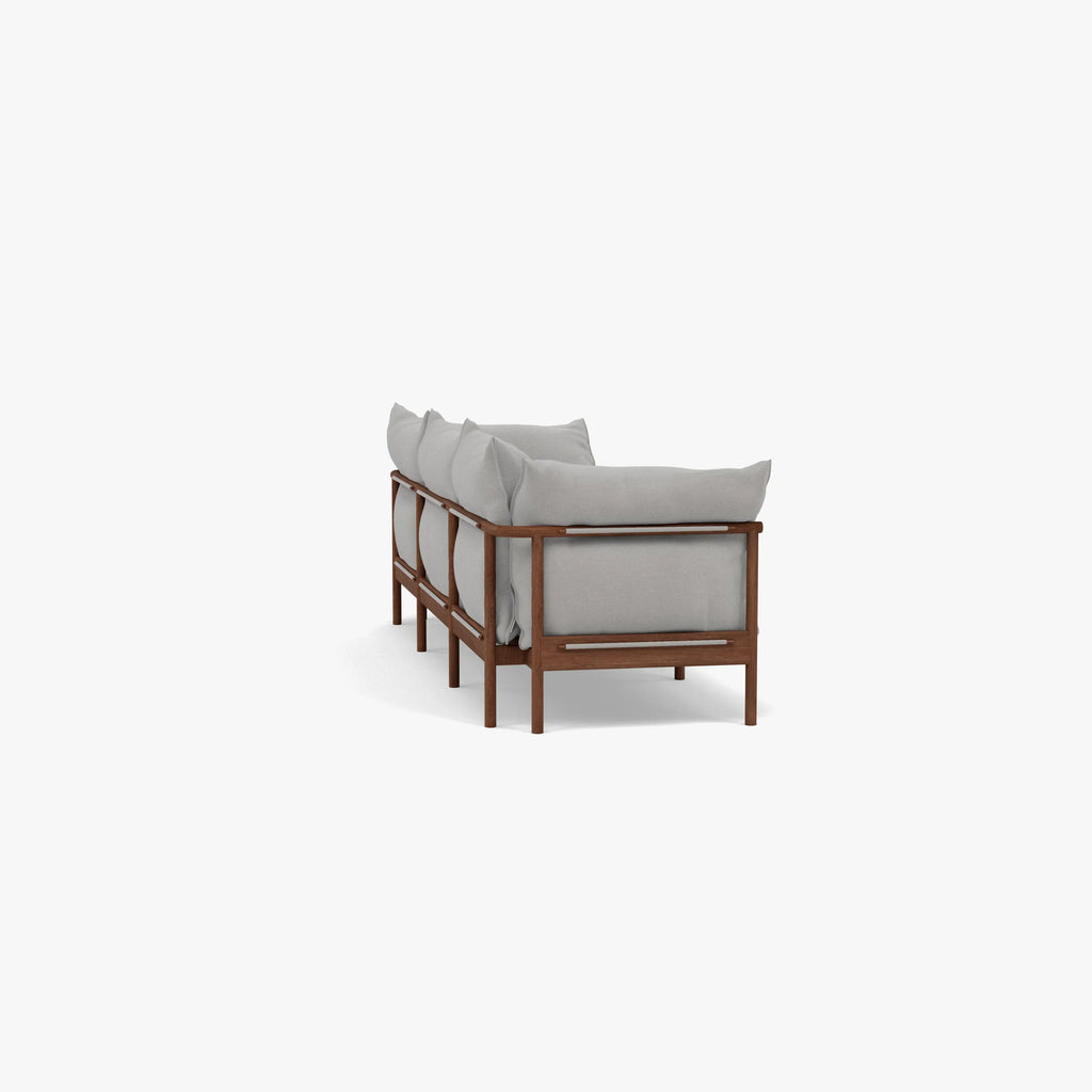Olivia Sofa 3-Seater Urban Grey Fabric Solid American Walnut