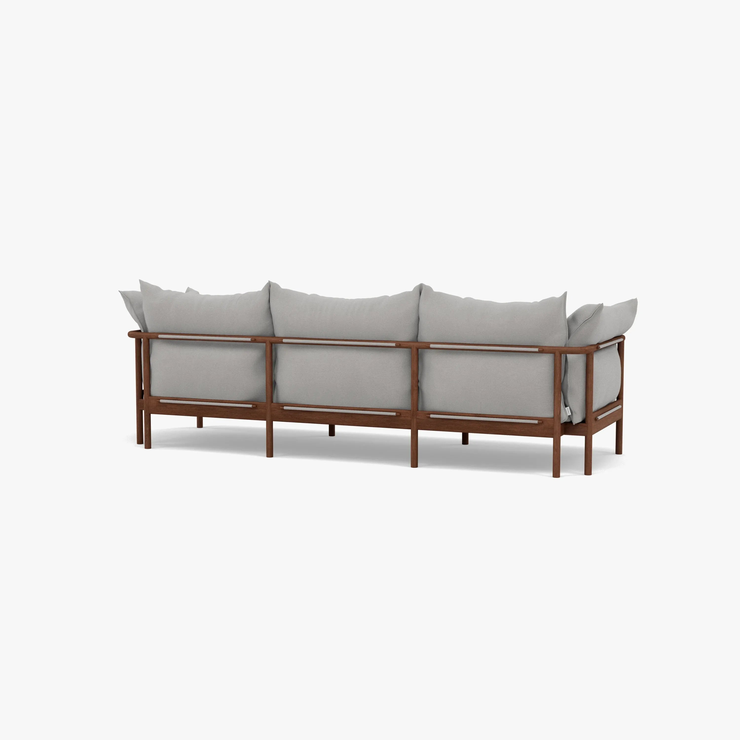 Olivia Sofa 3-Seater Urban Grey Fabric Solid American Walnut
