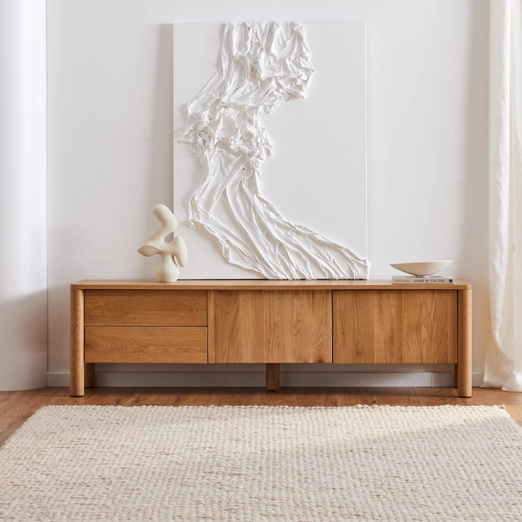Olivia TV and Media Console 180 x 45cm Solid American Oak