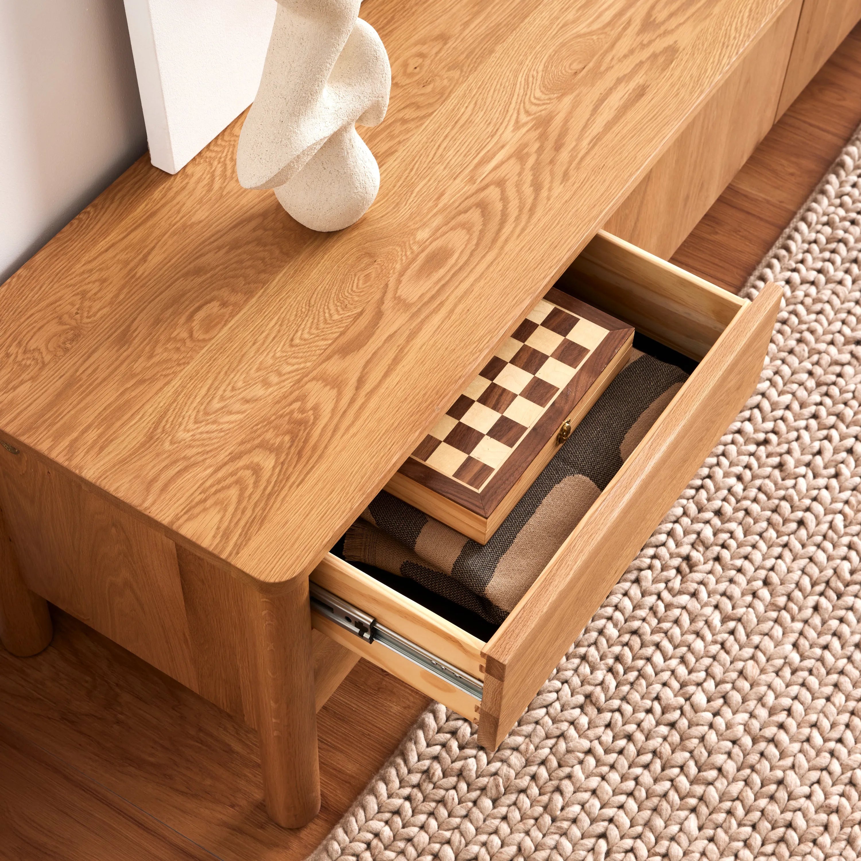 Olivia TV and Media Console 180 x 45cm Solid American Oak