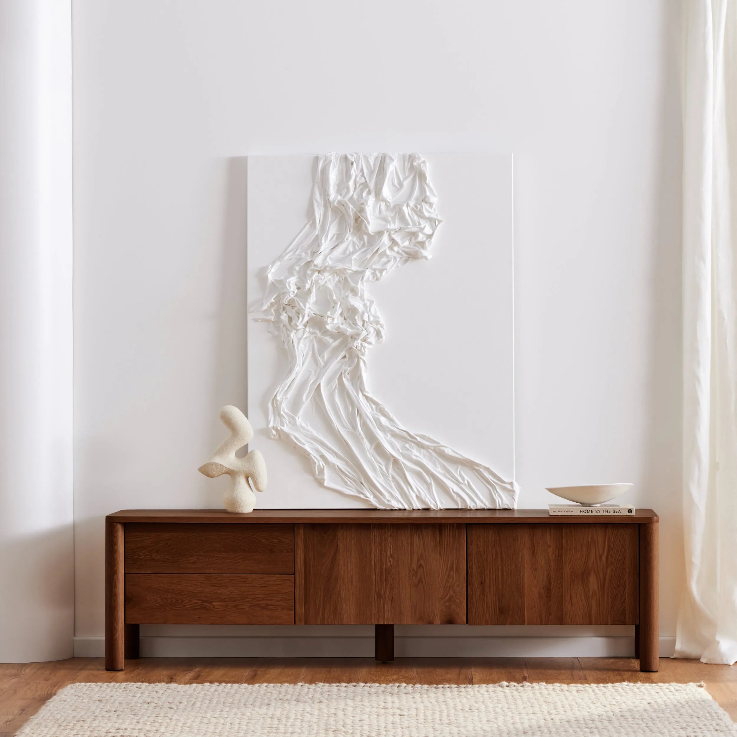 Olivia TV and Media Console 180 x 45cm Solid American Walnut