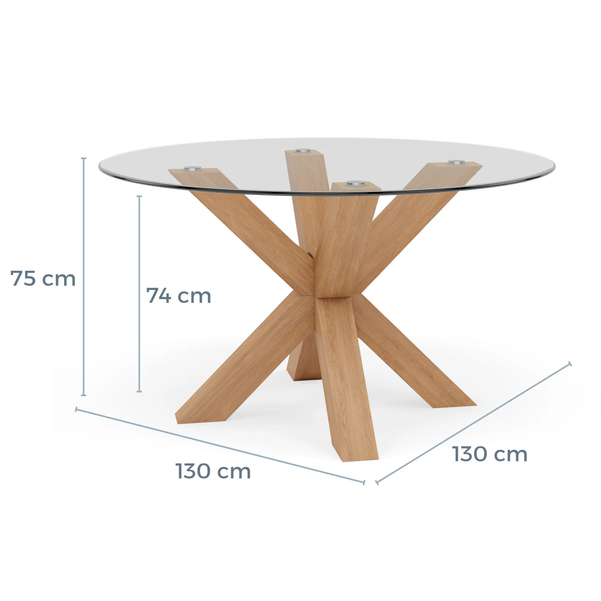 Oscar Dining Table Round 130cm Diameter Solid American Oak
