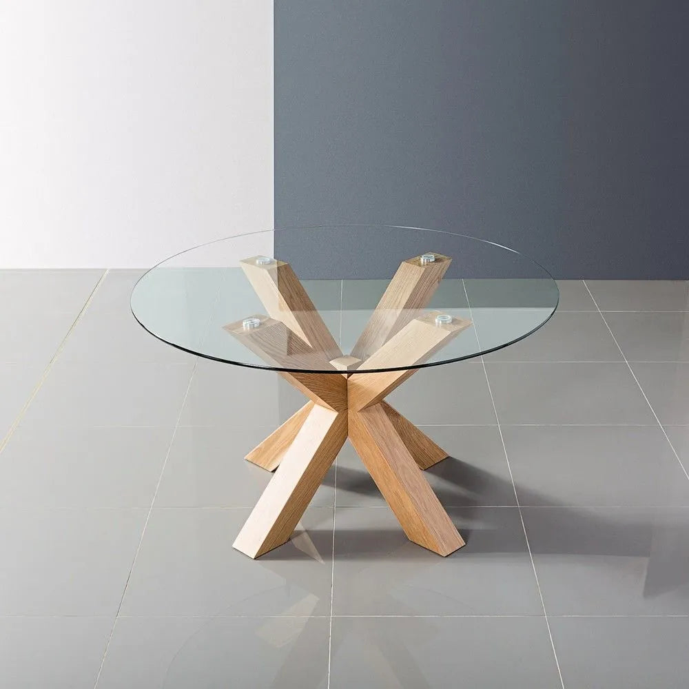 Oscar Dining Table Round 130cm Diameter Solid American Oak