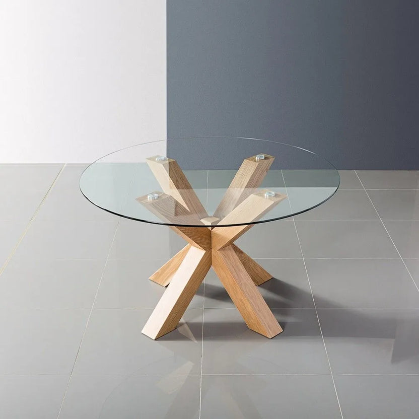 Oscar Dining Table Round 130cm Diameter Solid American Oak