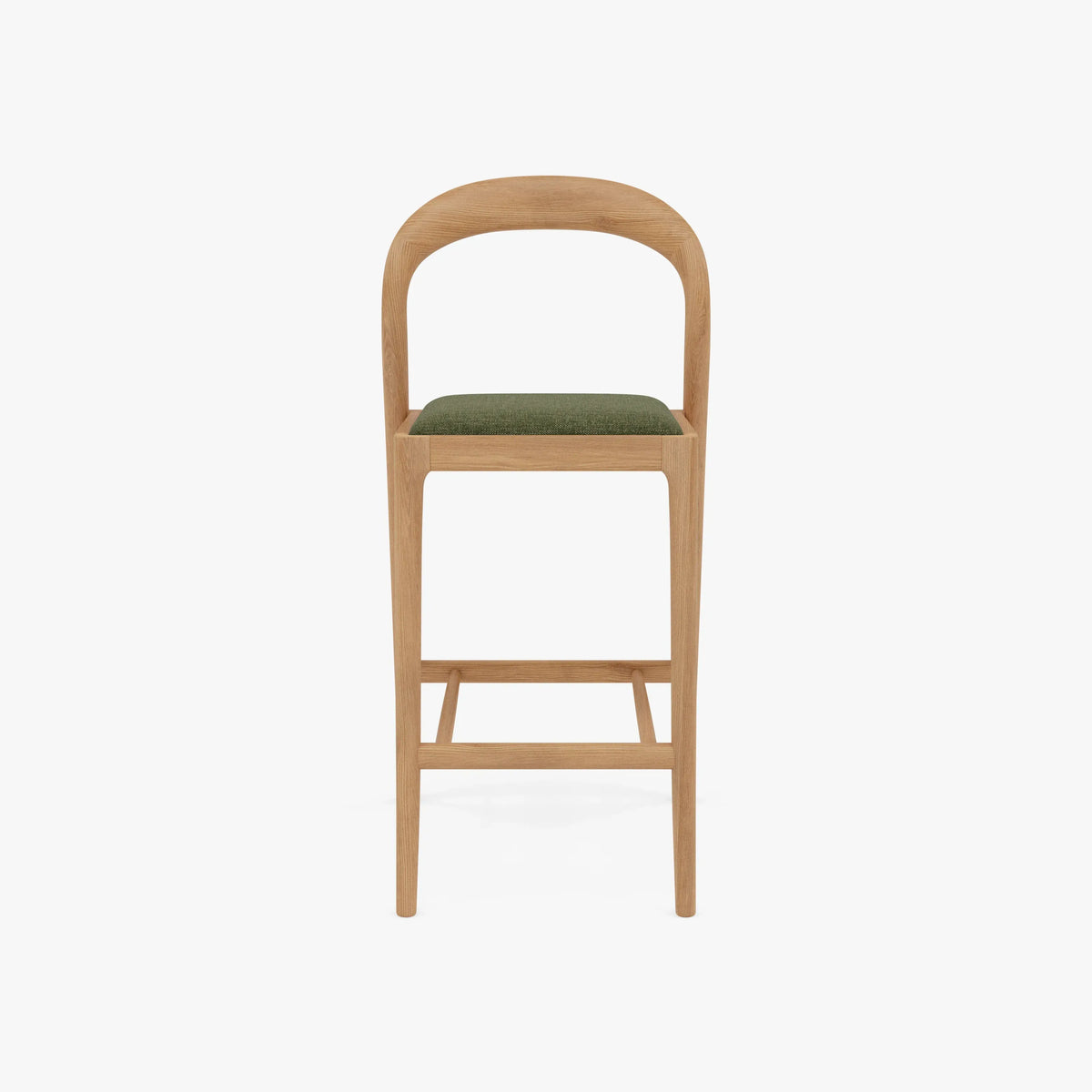 Sara Bar Stool Aloe Green Fabric Solid American Oak