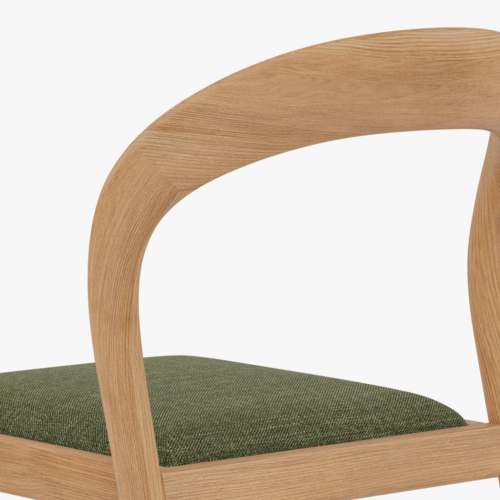 Sara Bar Stool Aloe Green Fabric Solid American Oak