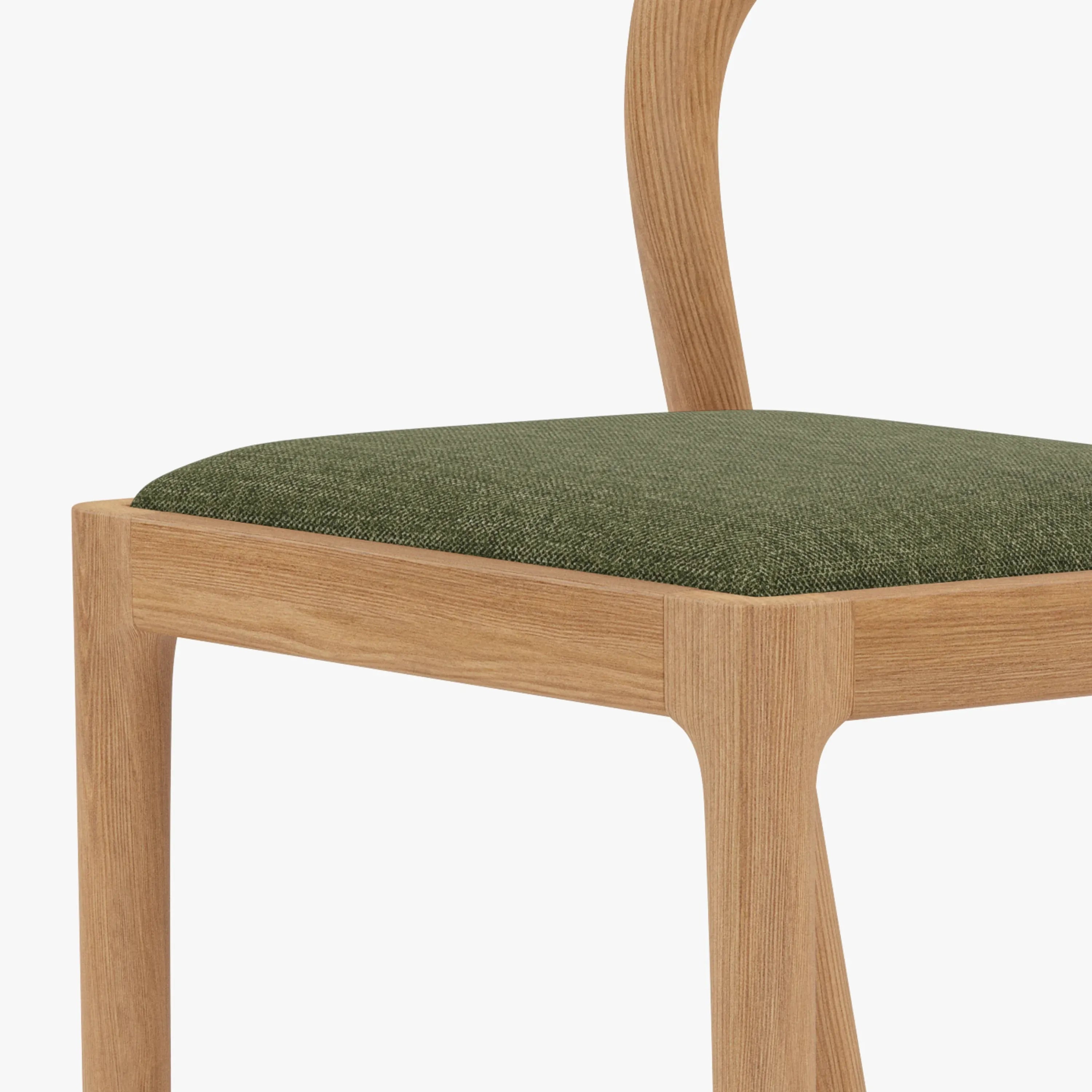 Sara Bar Stool Aloe Green Fabric Solid American Oak