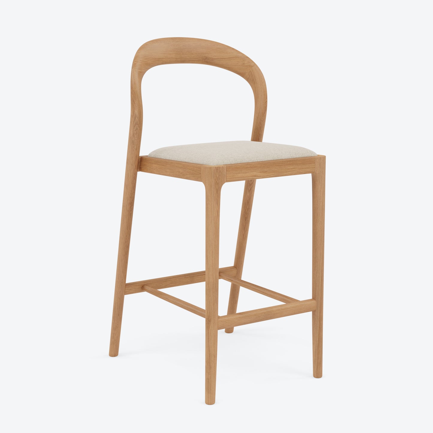 Sara Fabric Bar Stool - Solid Oak