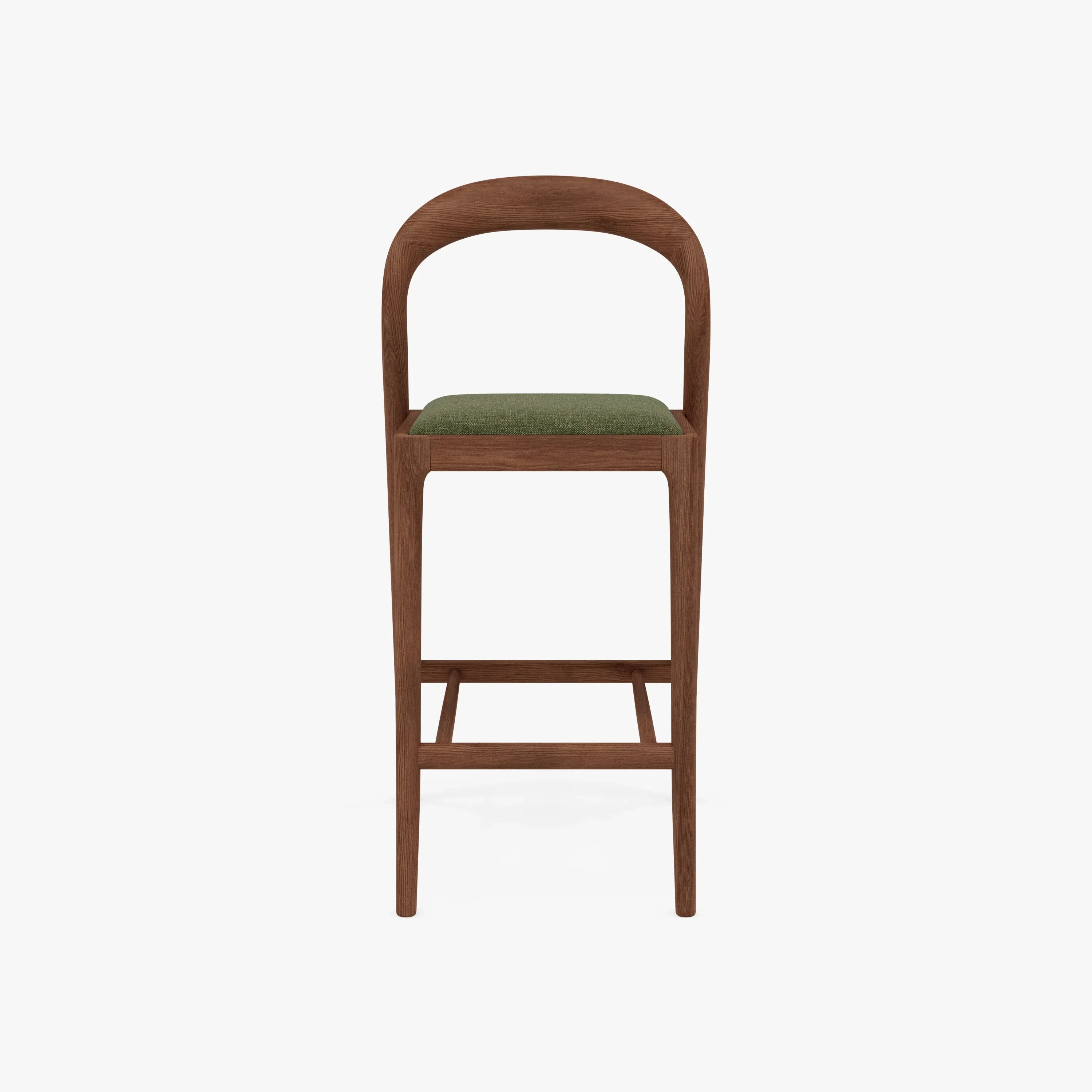 Sara Bar Stool Aloe Green Fabric Solid American Walnut