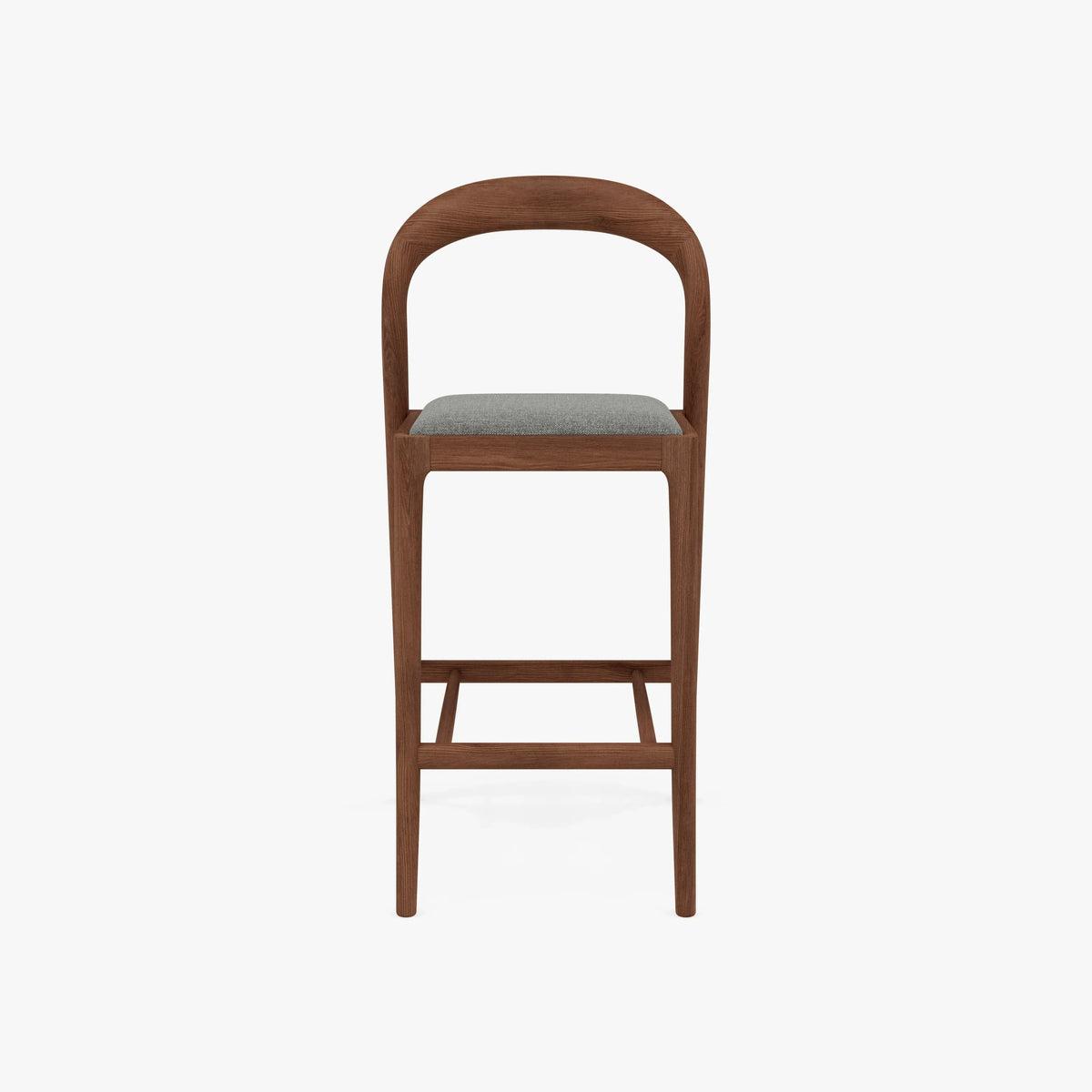 Sara Bar Stool Pewter Grey Fabric Solid American Walnut
