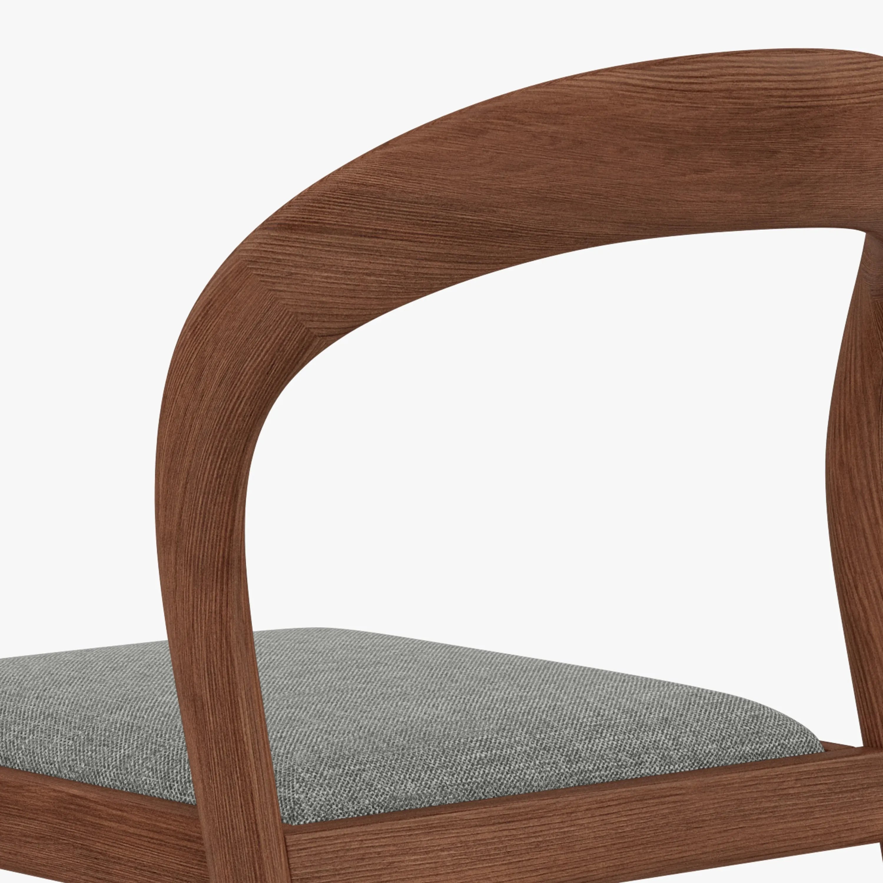 Sara Bar Stool Pewter Grey Fabric Solid American Walnut