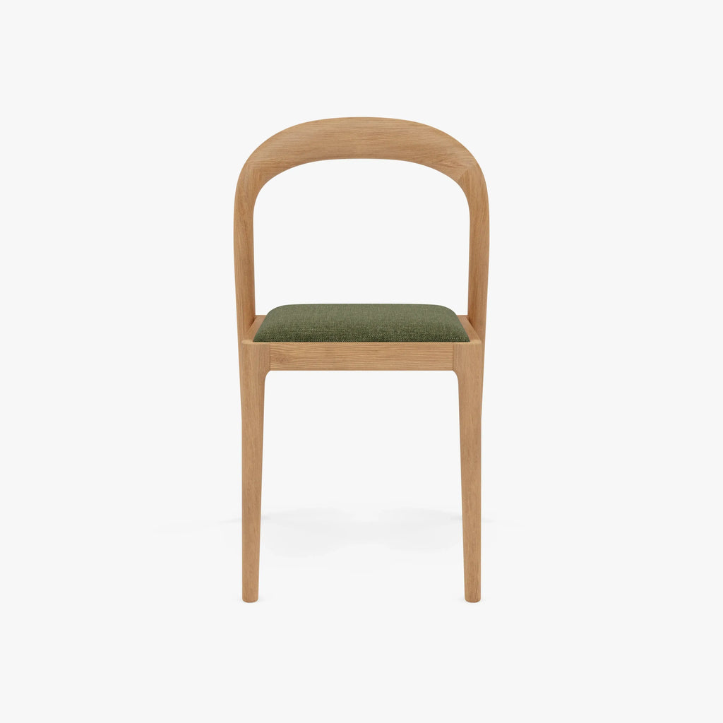 Sara Dining Chair Aloe Green Fabric Solid American Oak