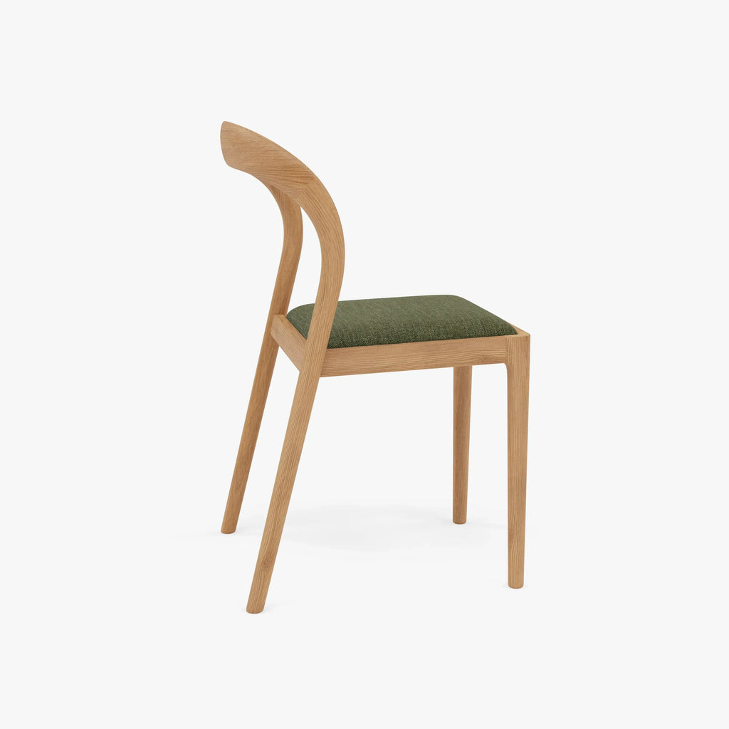 Sara Dining Chair Aloe Green Fabric Solid American Oak