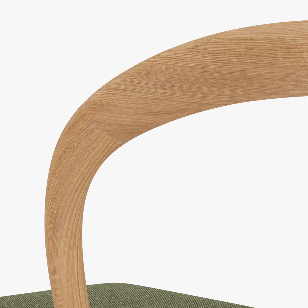 Sara Dining Chair Aloe Green Fabric Solid American Oak