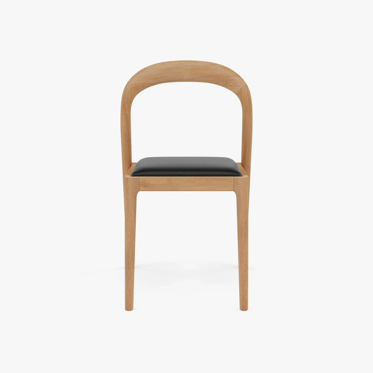 Sara Dining Chair Black Leather Solid American Oak