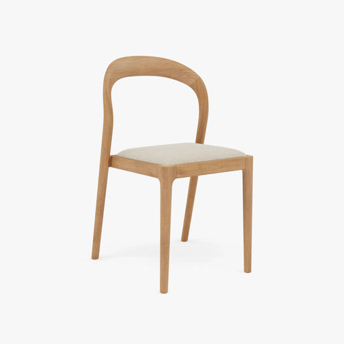 Sara Dining Chair Oatmeal Beige Fabric Solid American Oak