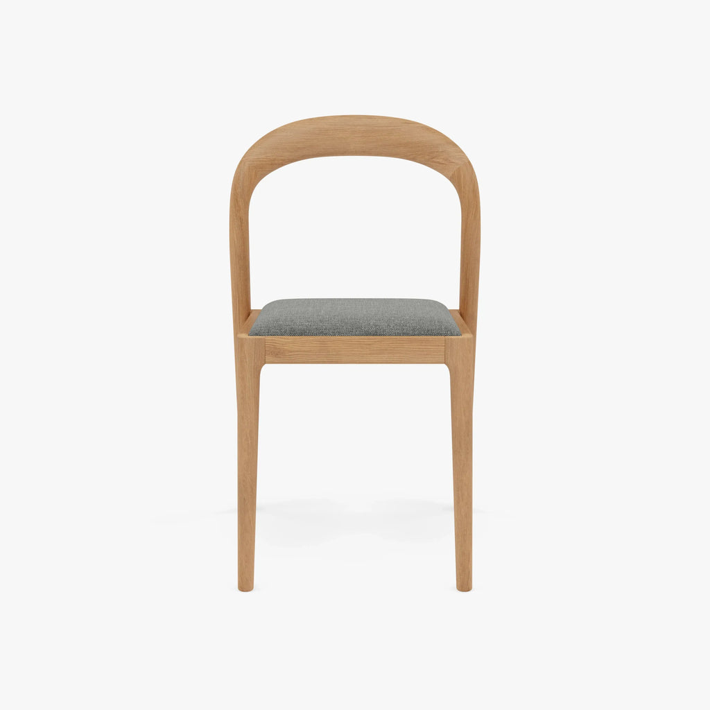 Sara Dining Chair Pewter Grey Fabric Solid American Oak