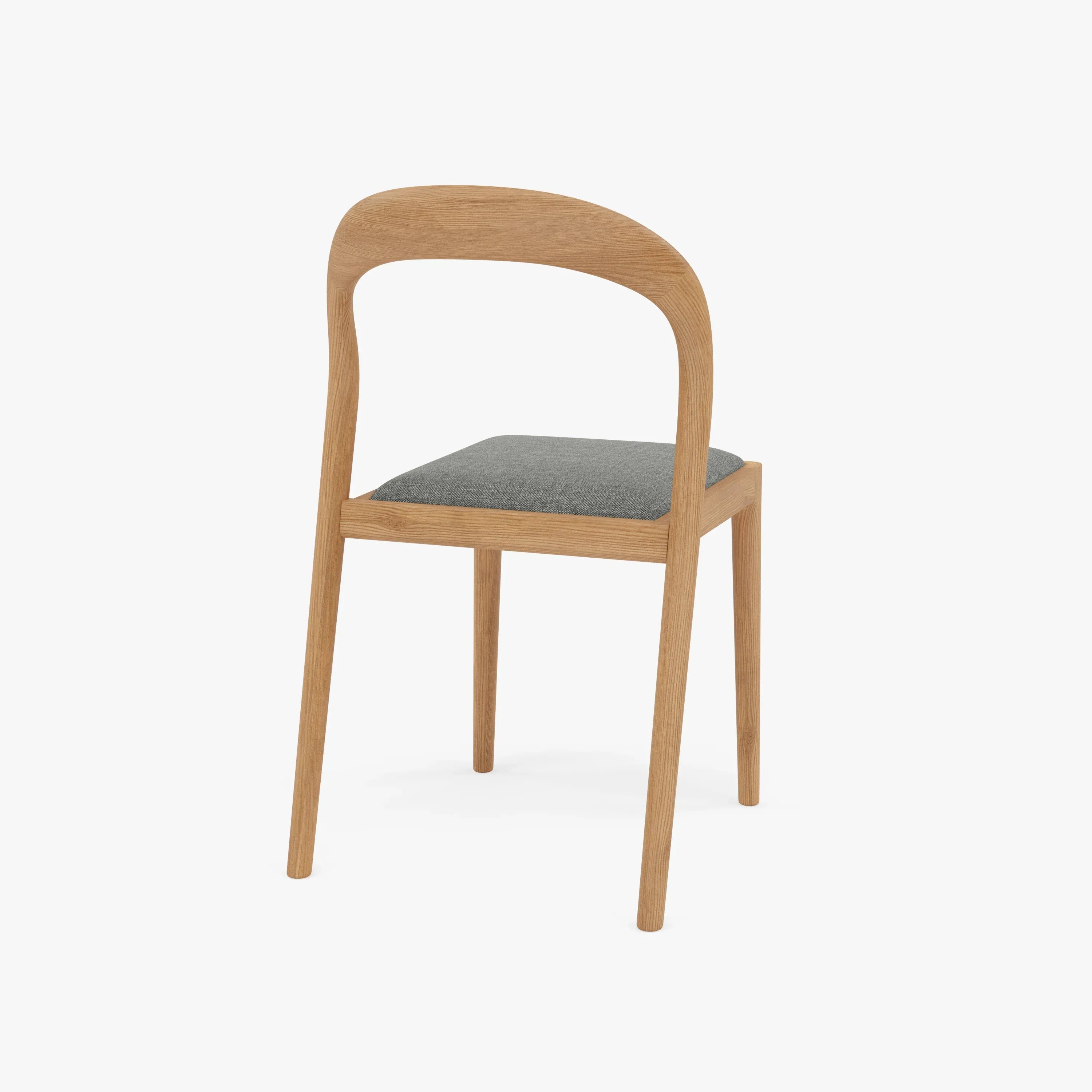 Sara Dining Chair Pewter Grey Fabric Solid American Oak