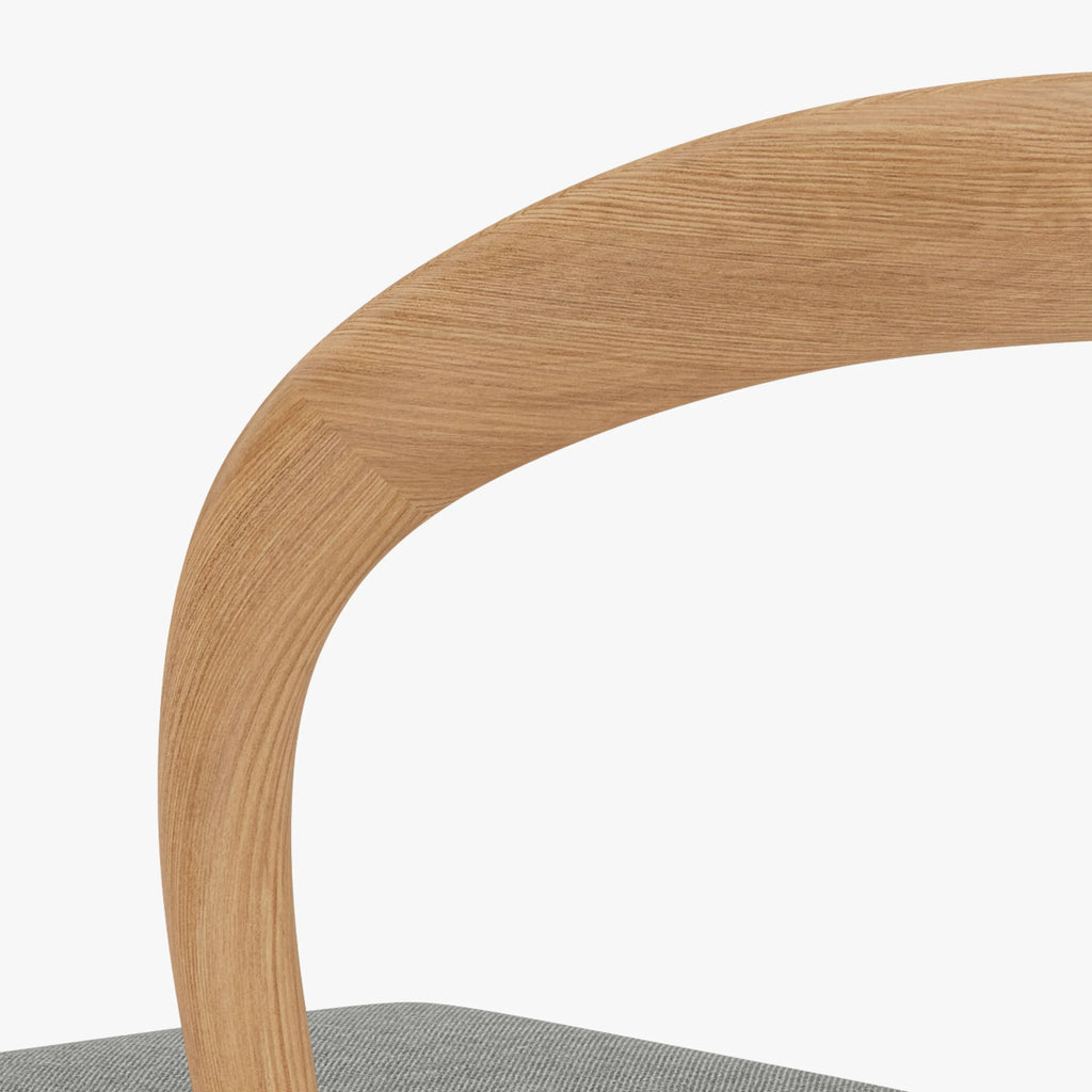 Sara Dining Chair Pewter Grey Fabric Solid American Oak