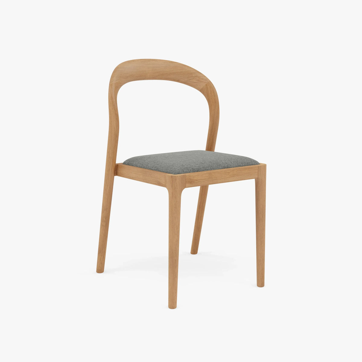 Sara Dining Chair Pewter Grey Fabric Solid American Oak