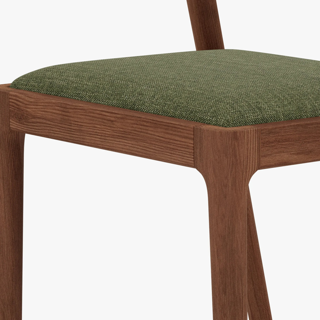 Sara Dining Chair Aloe Green Fabric Solid American Walnut